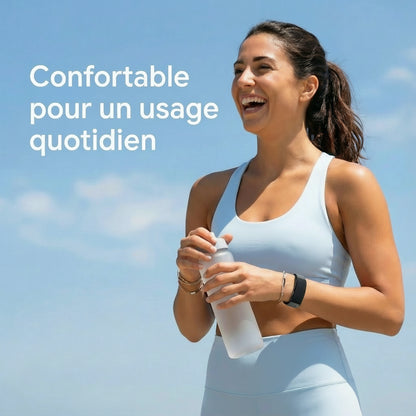 Femme portant le bracelet Vitro Fitmo au quotidien, confortable et léger [FR]