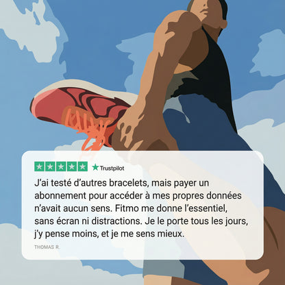 Avis Trustpilot d'un coureur équipé du bracelet Vitro Fitmo [FR]