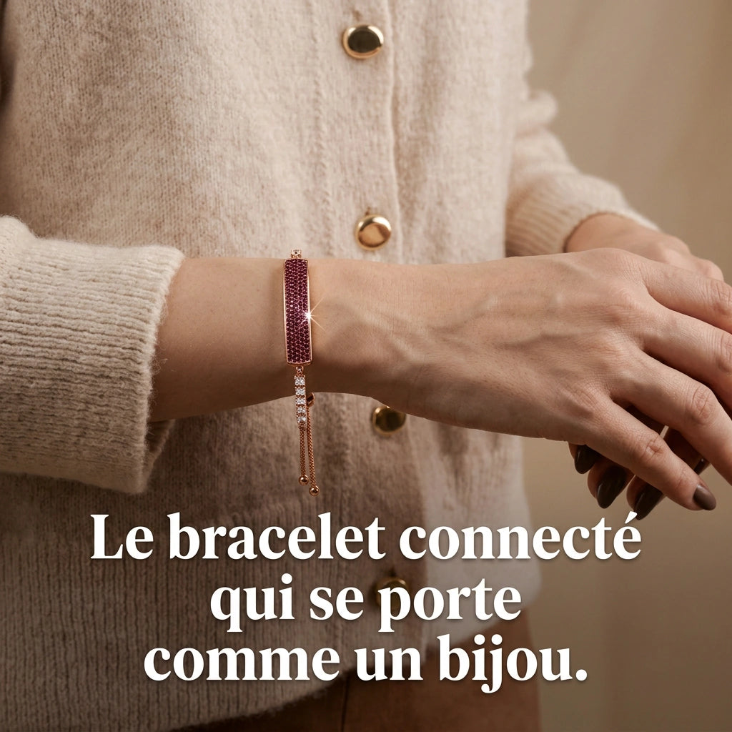 [FR] Bracelet Tetra or rose carmin porté au poignet