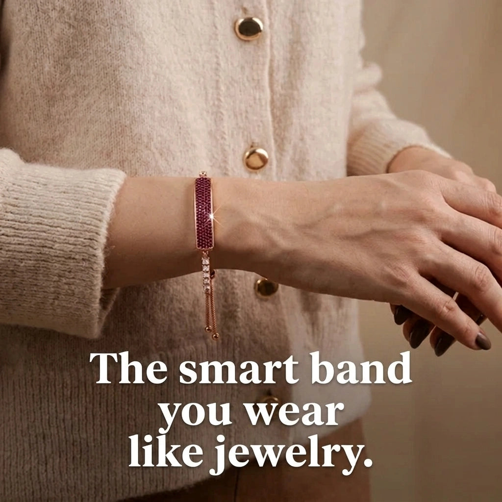 [EN] Carmine rose gold Tetra band worn on the wrist
